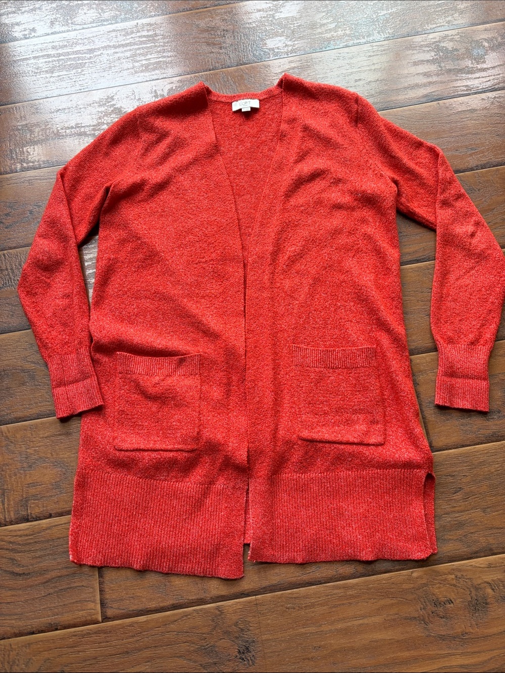 LOFT Open-Front Red Women’s Cardigan with Front Pockets Size XS